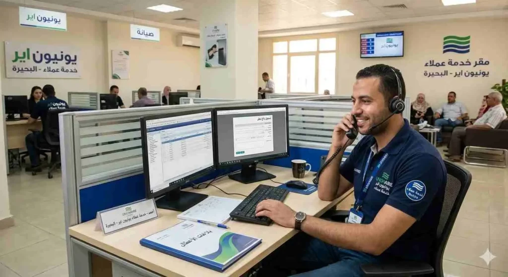 موظف خدمة العملاء يقوم بالرد على استفسارات العملاء الخاصة بالاجهزة المنزلية.