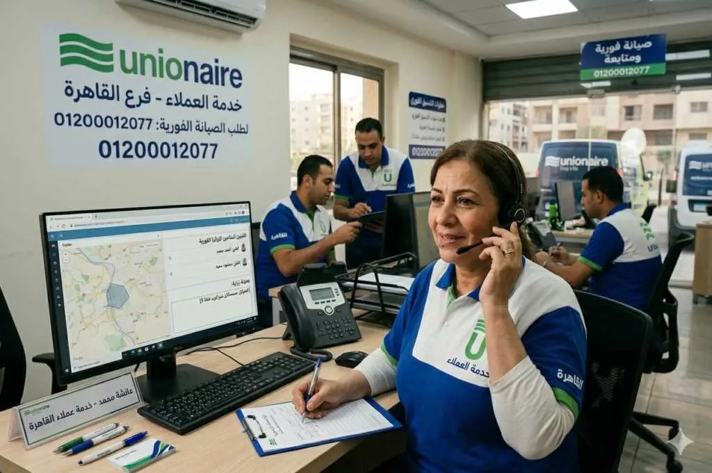 صورة توضيحية حول موظفة خدمة عملاء تتلقى مكالمة من عميل