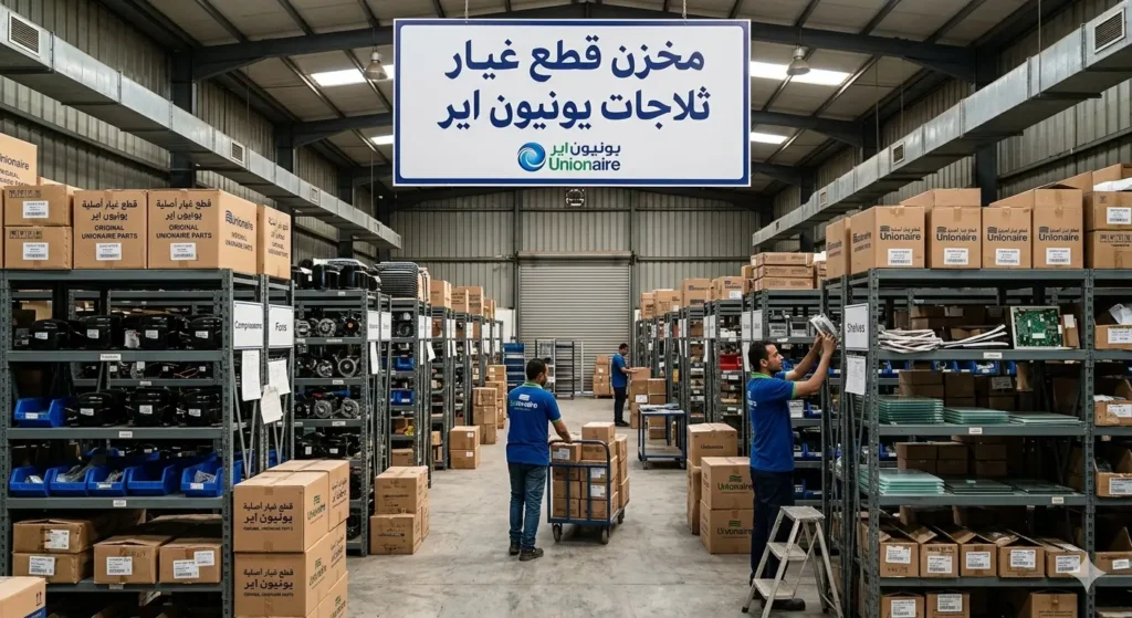مخزن قطع غيار ثلاجات واجهزة منزلية ماركة يونيون اير.