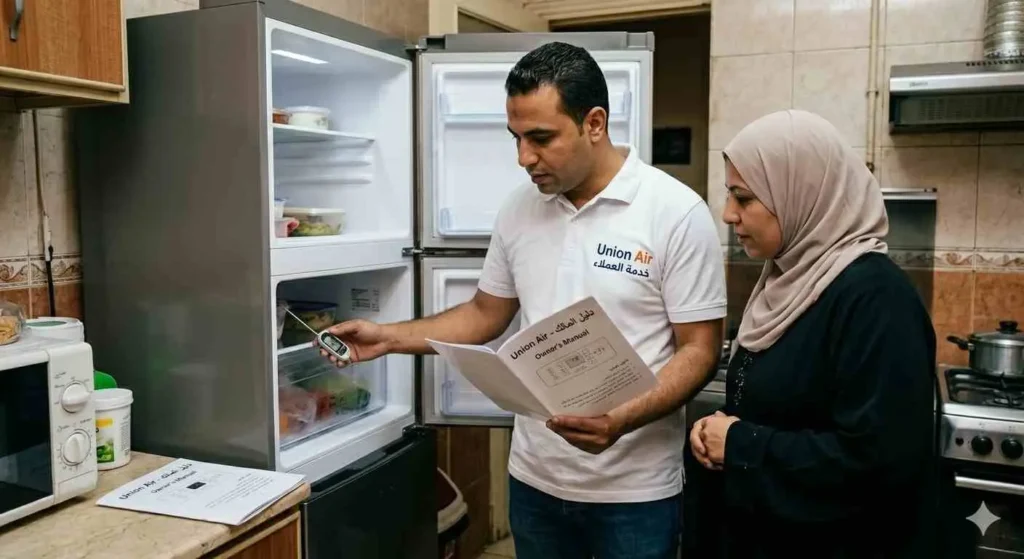 صيانة وفحص الثلاجات يونيون لضمان افضل اداء.