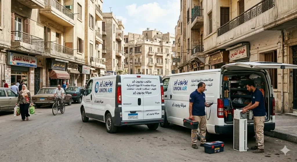 صورة توضيحية حول سيارات الشركة التي تستعد للانتقال لمنزل عميل