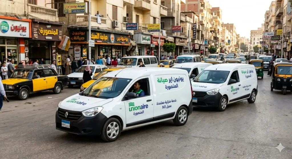 صورة توضيحية حول سيارات يونيون اير في ميت غمر تقوم بالتوجه لأحد العملاء